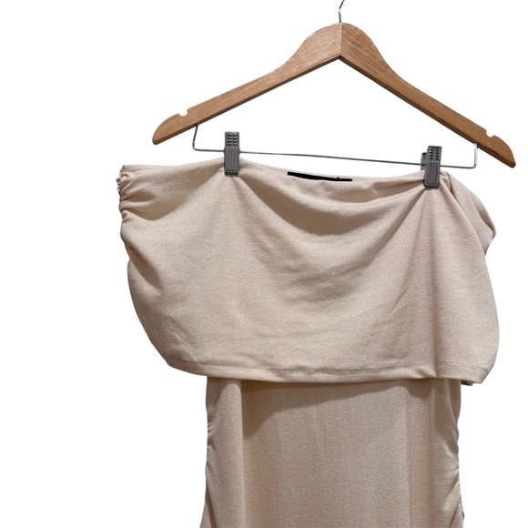 NWT REVOLVE Lioness Field of Dreams Maxi Dress Off Shoulder Pleated Oatmeal XL - Picture 11 of 16